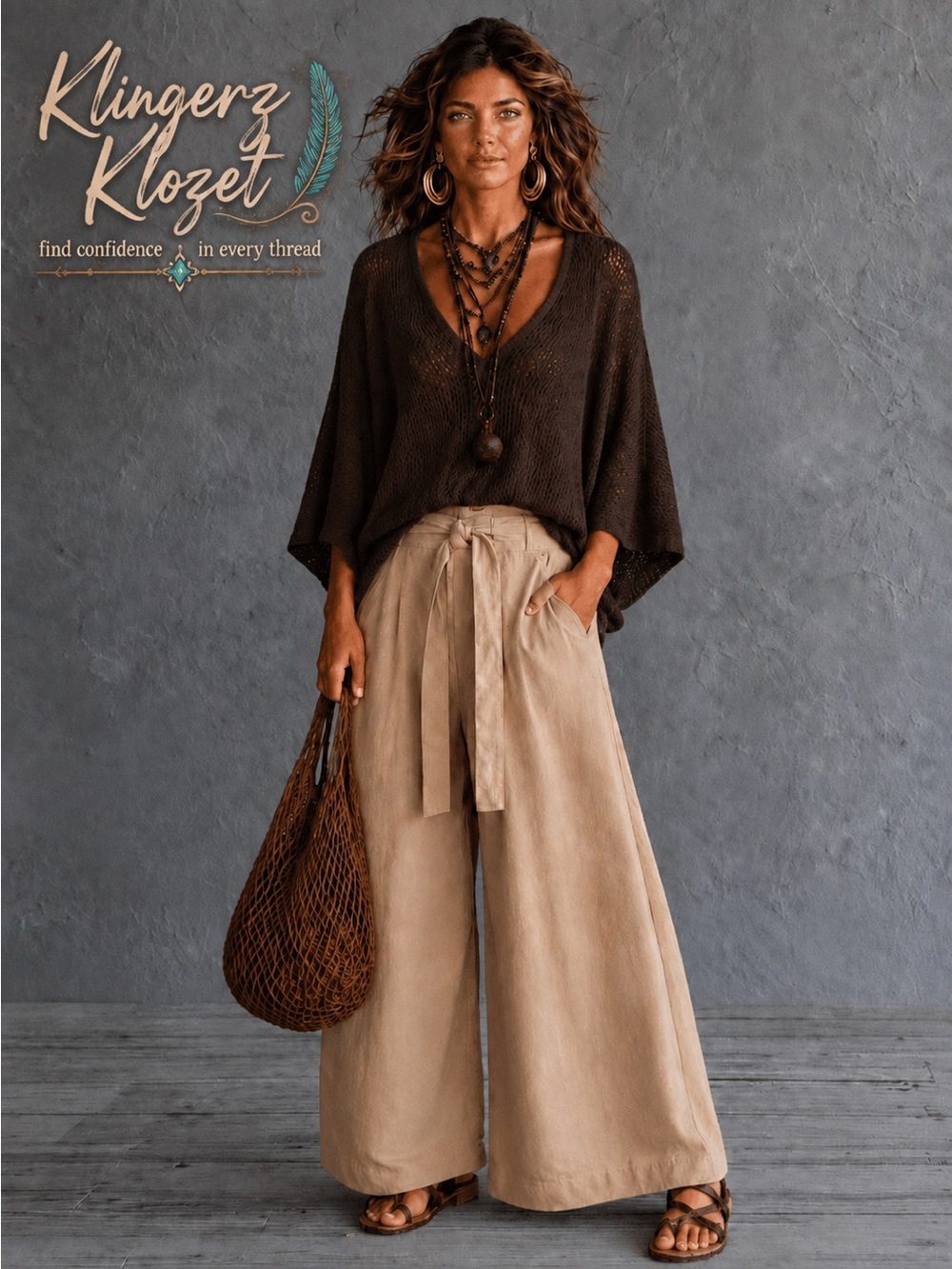 Free people womens Tan Wide-Leg trouser  pants NWOT